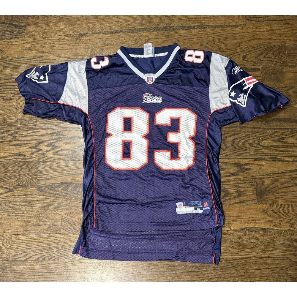 Reebok New England Patriots Wes Welker #83 NFL Jersey Blue Navy Red Small